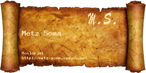 Metz Soma névjegykártya